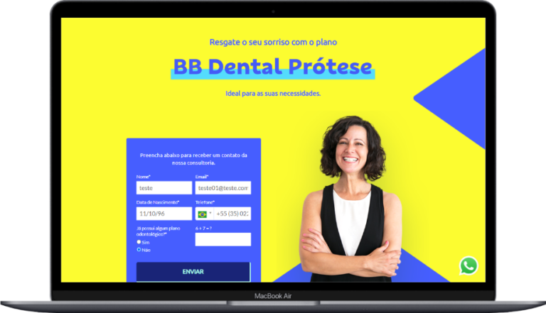 Notebook Landing Page BBDental Prótese