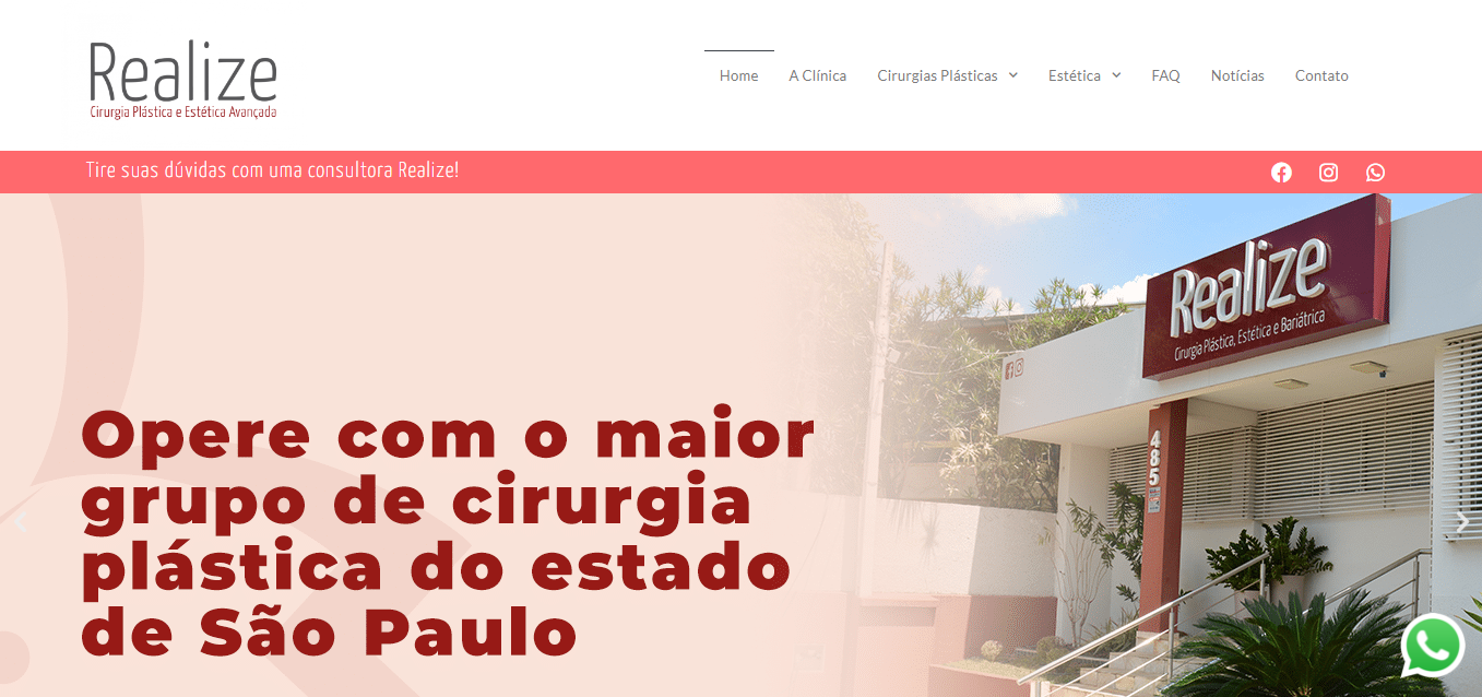 Imagem site Clínica Realize