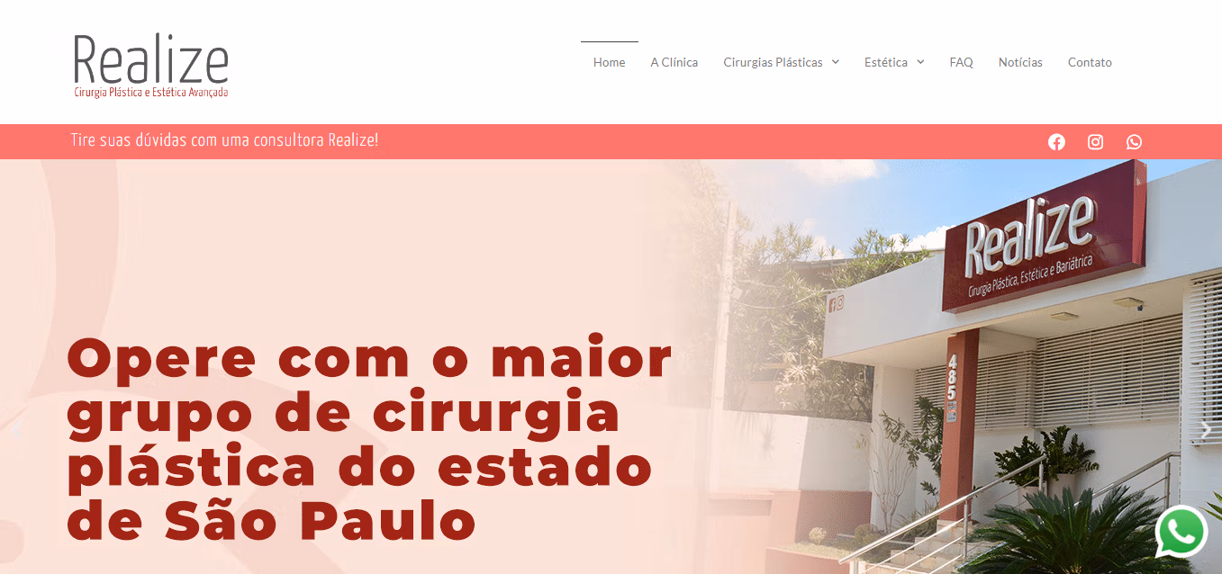 Imagem site Clínica Realize